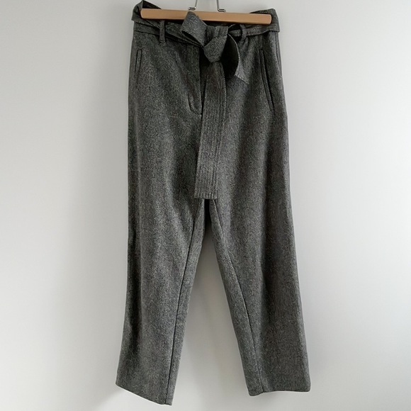 Aritzia Wilfred Tie-Front Wool Cashmere Blend High Waisted Trouser Pants 2 - Picture 4 of 13